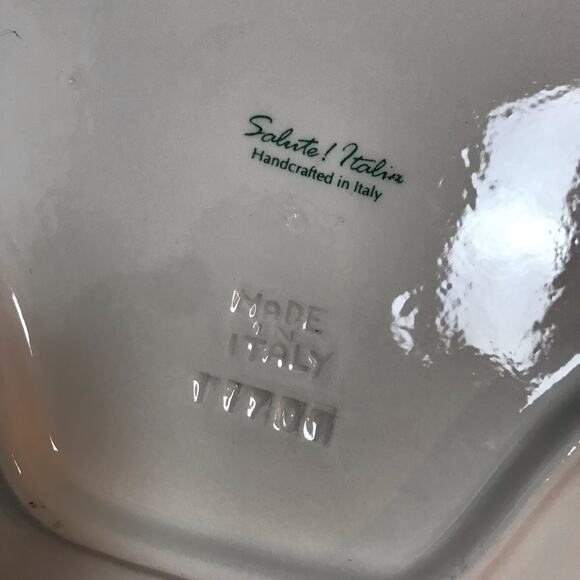 Salute! Italia Made In Italy Ceramic Flower Basket Trivet Or Decor With Crazing - Picture 5 of 7